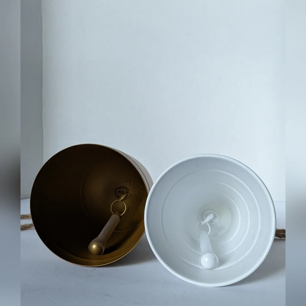 Target Bullseye Playground Summer Nautical White & Bronze 2pc Farmhouse Bells - Picture 3 of 11